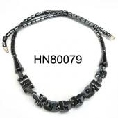 Bell Shape Stone Beads Hematite Necklace 18inch
